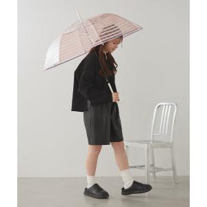 傘 クリアアンブレラ　STRIPED CHECK レディース メンズ