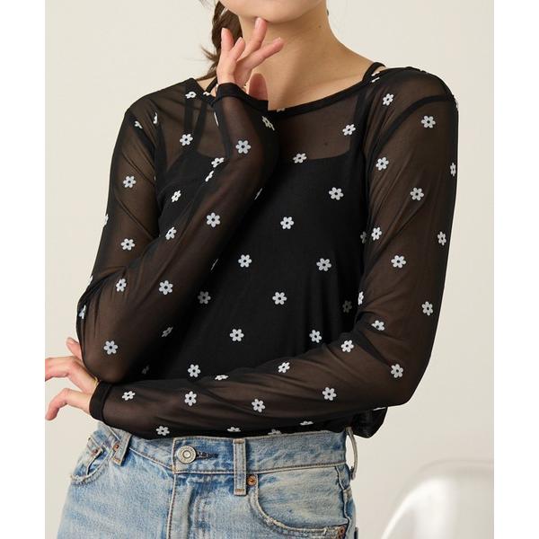 tシャツ 「MAGASIN DE MODE Chou Chou」シアーフラワーフロッキープルオーバー...