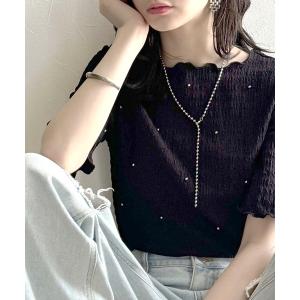 tシャツ 心ときめく夏のスタイルを叶える。メロウビジュ―ジャガードトップス（半袖） レディース