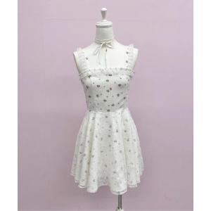 ワンピース リボンとお花のキャミワンピース
