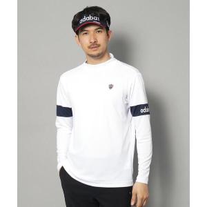 ADABAT アダバット ハーフジップ 長袖トレーナー ロゴ総柄 ネイビー系