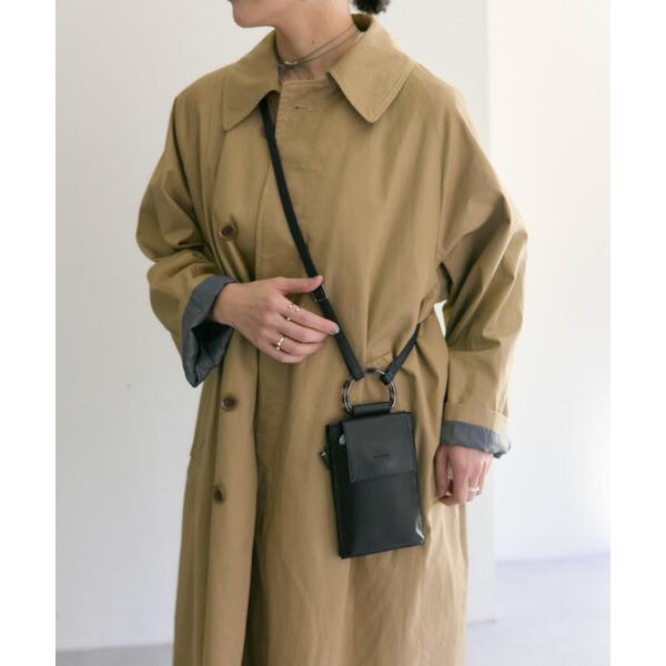 財布 「本革」Dパーツ縦型モバイルウォレットショルダーバッグ レディース