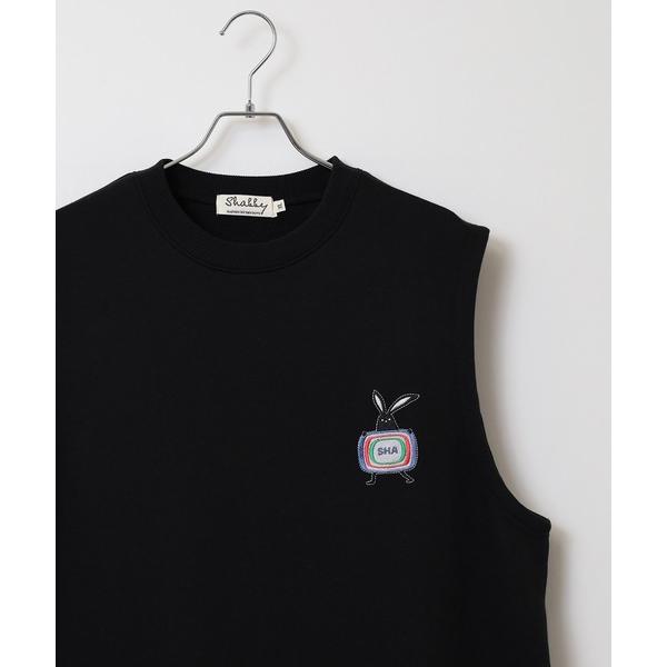ベスト ジレ SHABBY テレビマーク刺繍スェットベスト unisex メンズ レディース