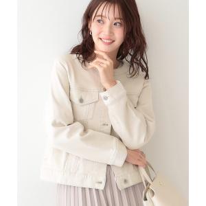 デニムジャケット gジャン 「S-LL」大人のための ノーカラーデニムジャケット レディース