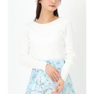 ニット セーター リボン2wayリブニット レディース