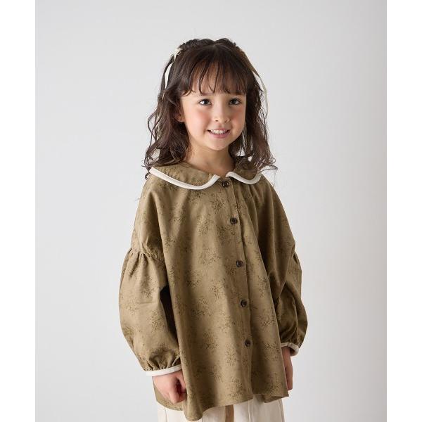 ブラウス シャツ コーデュロイ花柄プリントブラウス キッズ 子供服 女の子