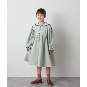 フェフェ　セーラーカラーワンピース　130 配色ラインセーラーカラーワンピース