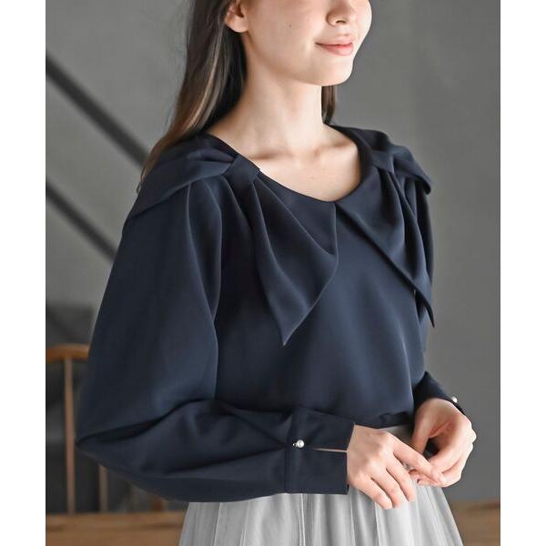 ブラウス シャツ リボンモチーフブラウス レディース