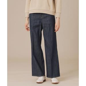 ジーンズ デニム デニムパンツ コットンリネンデニムワイドパンツ レディース