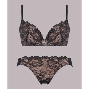 ブラジャー ショーツセット Daily AMOSTYLE ブラ＆ショーツセット レイシーブルーム「B，C，Dカップ」 AMST520 WHU + Mi