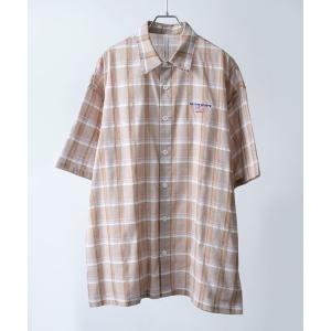 シャツ 半袖 one point embroidery madras check shirt short sleeve /ワンポイント 刺繍 マドラスチェックシャツ 半袖 メンズ