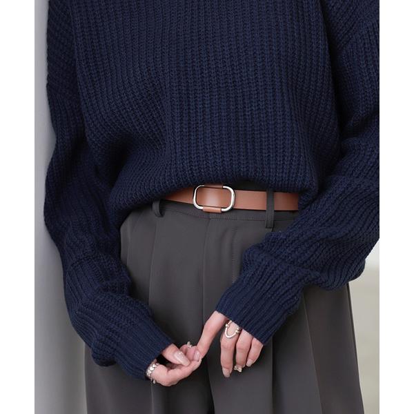 ベルト スクエアリング本革レザーベルト レディース