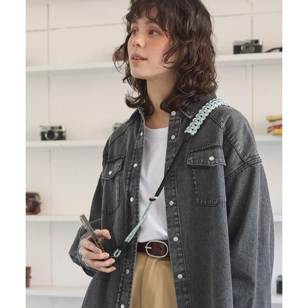 配色ソロモン編み スマホ ショルダー ストラップ