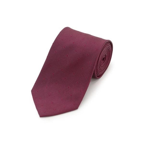 ネクタイ シャドードット柄調　無地ネクタイ　ワイン/ネイビー