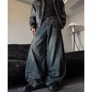 NEW GENTLEMAN ワイドパンツ ジーンズ ルミナスブラックデニム ワイド 