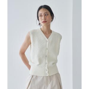 ニット セーター カールヤーンVネックニットベスト レディース