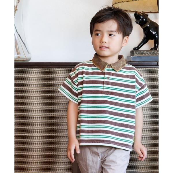 tシャツ ケミカルウォッシュ半袖ラガーシャツ80〜140cm キッズ 子供服 男の子 女の子