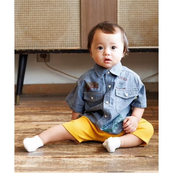 ブラウス シャツ ラクガキプリント半袖シャツ80〜140cm キッズ 子供服 男の子 女の子