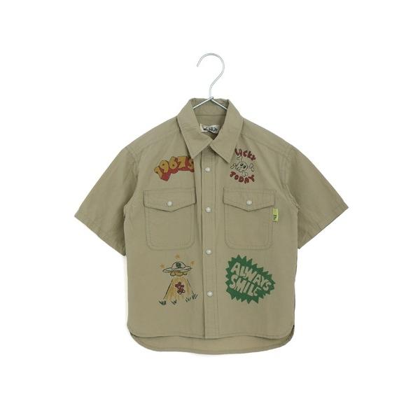 ブラウス シャツ ラクガキプリント半袖シャツ150.160cm キッズ 子供服 男の子 女の子