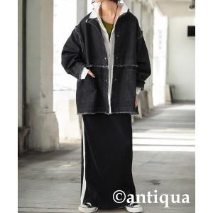 アンティカ antiqua セットアップ コーデセット  デニムジャケット×ラインプリーツスカート レディース