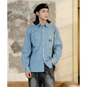 シャツ 「neos」GENUINE DICKIES ジェニュイン ディッキーズ オックスフォード ストライプ デニム ワークシャツ メンズ レディース