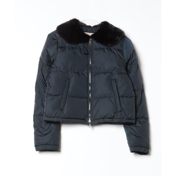 「PRADA」 ダウンジャケット 38 ネイビー レディース