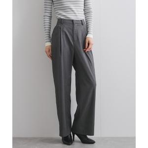 ワイドパンツ パンツ ストライプタックワイドパンツ「手洗い可能」 レディース