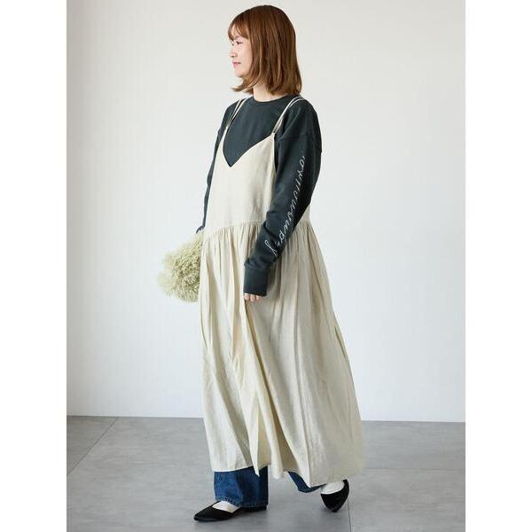 ワンピース アシメギャザーキャミワンピース