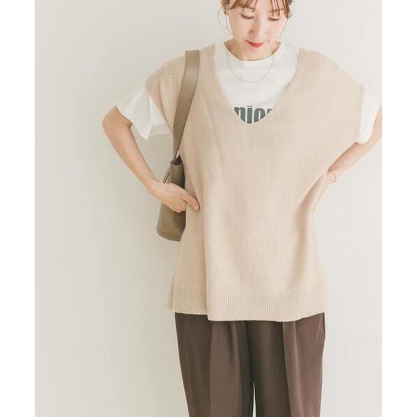 ニット セーター アンゴラタッチユルVニットベスト レディース