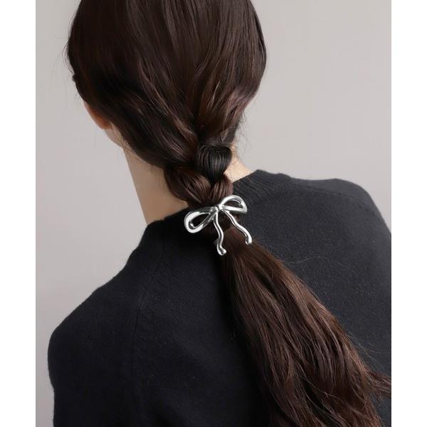 ヘアゴム メタルリボン2WAYポニーフック