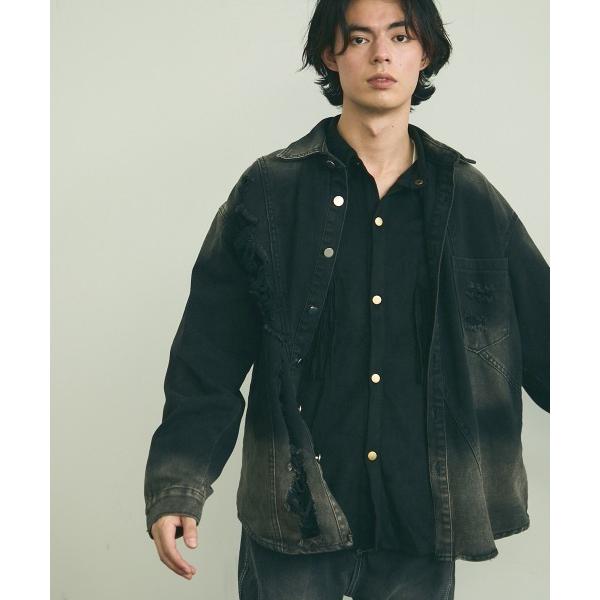 シャツ vintage wash black denim shirt / ビンテージウォッシュブラッ...