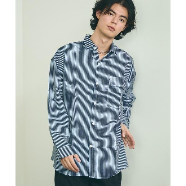 シャツ Regular color long sleeve striped shirt / レギュラ...