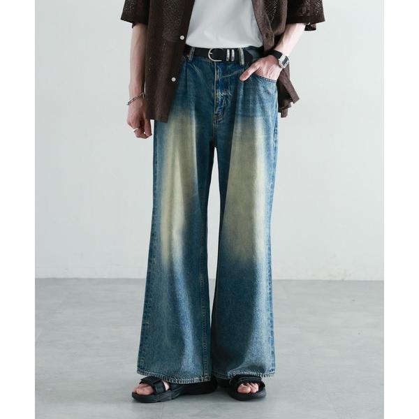 ジーンズ ヴィンテージライク/ライトオンスデニムバギーフレアパンツ メンズ