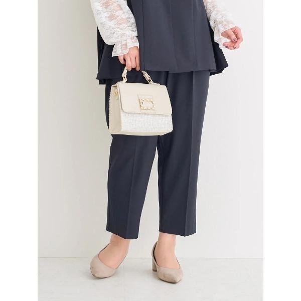 uvカット スラックス パンツ 「大きいサイズ」「ストレッチツイル」テーパードパンツ レディース