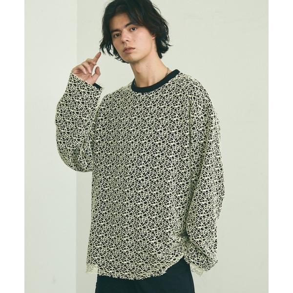 tシャツ Net docking oversized long T-shirt / ネットドッキング...