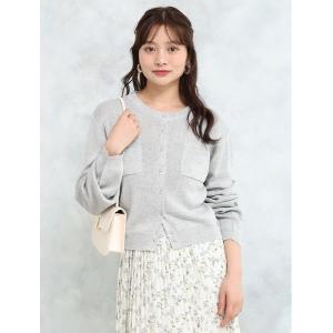 カーディガン ポケット付きクルーネックカーディガン レディース