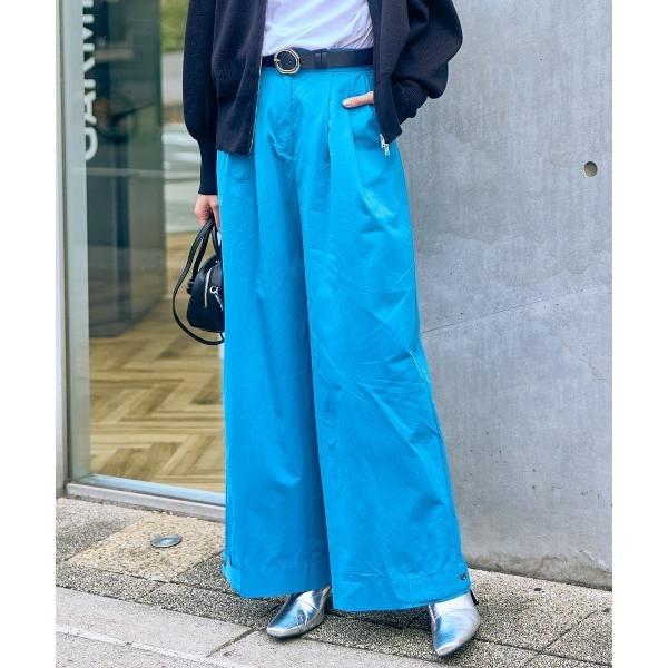 ワイドパンツ パンツ 高身長　裾デザインワイドパンツ（トールサイズ）Essenave レディース