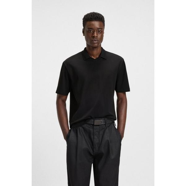 ポロシャツ リラックスフィット ポロシャツ シルケット ストレッチコットンピケ メンズ