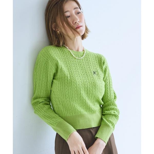 ニット セーター 「大きいサイズ」ケーブル編ロゴニットプルオーバー「OtonaSMILE」 レディー...