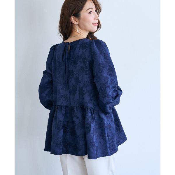 ブラウス シャツ 「大きいサイズ」ジャガードペプラムトップス「OtonaSMILE」 レディース