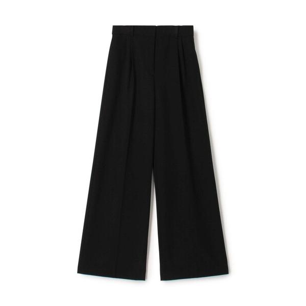 スラックス パンツ ソフトウールオックス タックセミワイドパンツ レディース