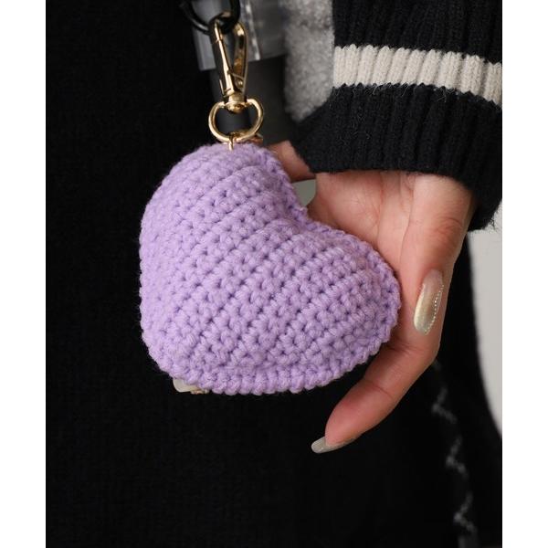 キーホルダー Knitted stuffed heart key chain/編みぐるみ ハート キ...