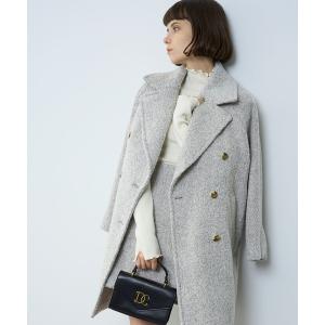 ピーコート pコート ヘリンボーンWボタンコート レディース