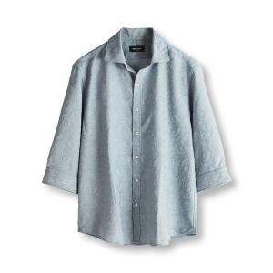 シャツ ペイズリージャガード七分袖シャツ メンズ