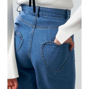 ジーンズ デニム デニムパンツ ハートポケットデニムパンツ レディース