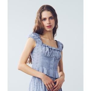 ブラウス シャツ コットンレースフリルブラウス レディース