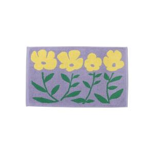 タオル 抗菌防臭タオルマット フラワー パープルの商品画像