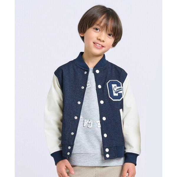 ブルゾン アウター デニム調 スタジアムジャンパー キッズ 子供服 男の子 女の子