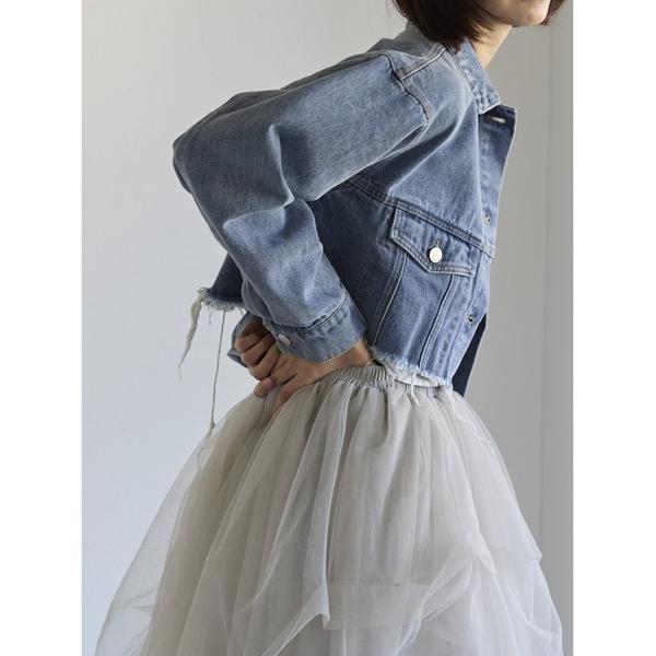 デニムジャケット gジャン Denim Cropped Jacket　デニムクロップドジャケット レ...