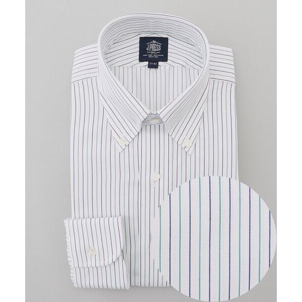 シャツ 「PREMIUM PLEATS / 形態安定」スーピマコットンパナマストライプ ドレスシャツ...